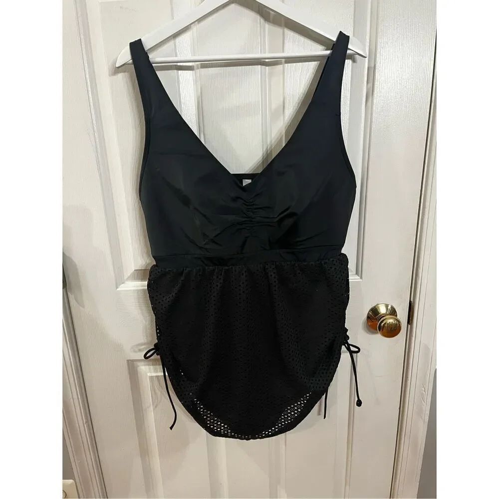 Cacique Back Mesh Skirt Swimsuit sz 20 NWOT